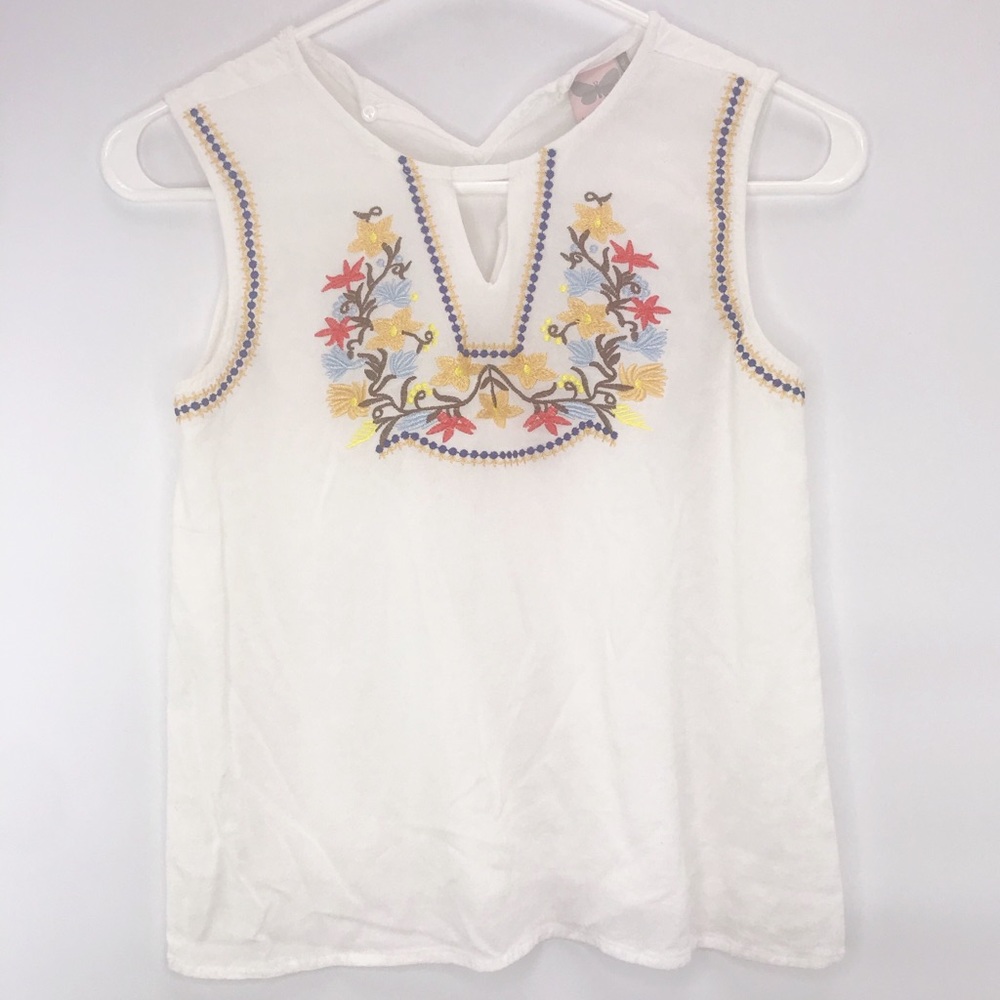 Paper Crane For All Seasons White Embroider Tank L
